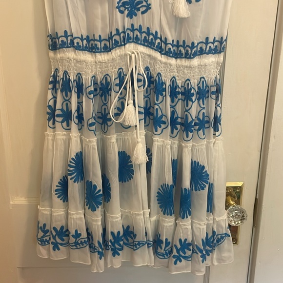 Pranella Celon Blue & White Summer Beach Dress size Large - Picture 7 of 16